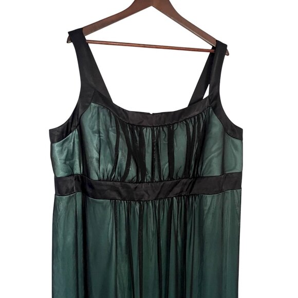 Vtg Y2K Babydoll Dress 22W / 3X Black Teal Mesh Beaded Vamp Goth Fairy Twilight - Picture 2 of 7